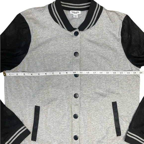 Splendid Varsity Bomber Jacket - Gray, Black, White - Medium - Picture 6 of 10